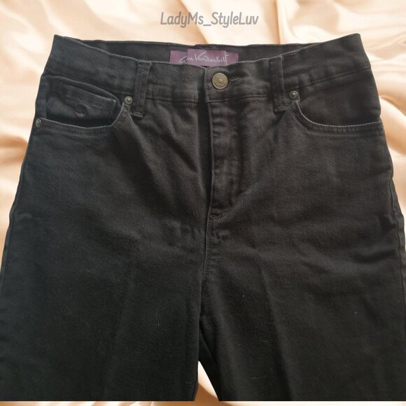 Gloria Vanderbilt "Amanda" Black Denim Stretch Jeans Like New 6P Petite - Picture 3 of 6